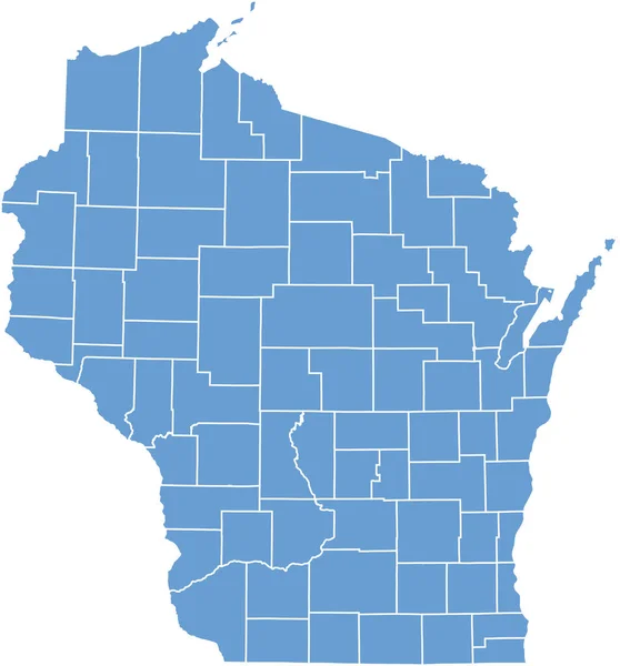 Mapa Wektora Wisconsin Ilustracja — Wektor stockowy