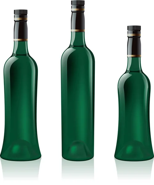 Bottles Wine Background White Color Vector Illustration — Stock Vector