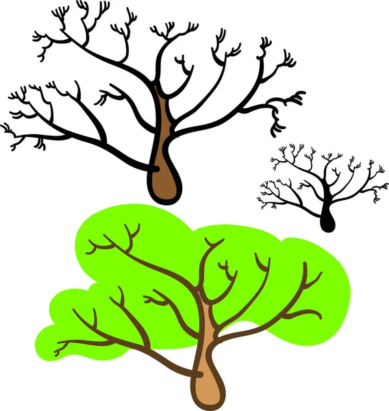 Mulțime Copaci Fundalul Alb — Vector de stoc