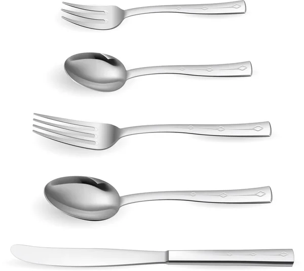 Spoons Fork White Background Vector Illustrationb — Stock Vector