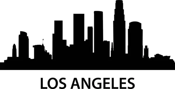Los Angeles City Usa Skyline Silhouette — Vettoriale Stock