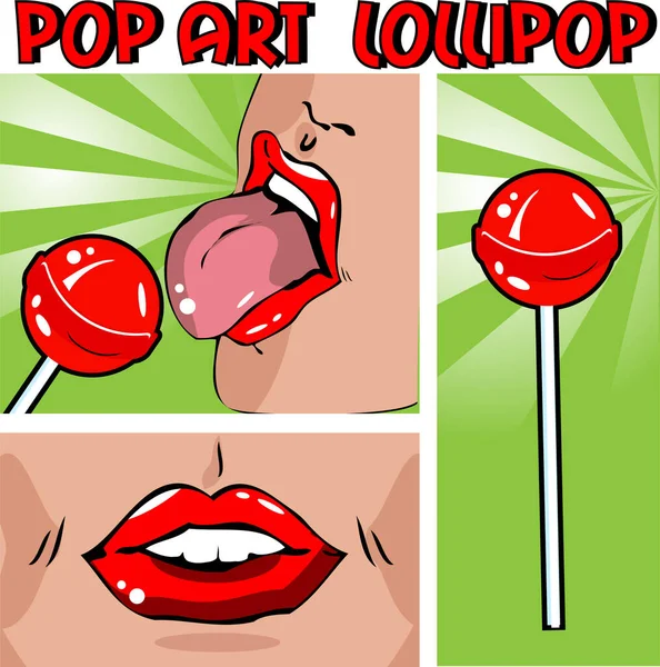 Pop Art Pop Art Vector Ilustración Arte Pop Mujer Con — Vector de stock
