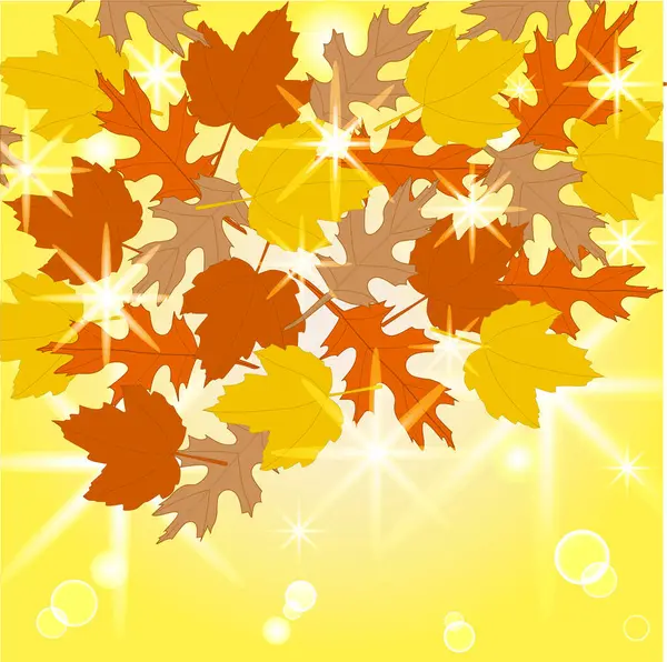 Осенний Фон Кленовыми Листьями Векторная Иллюстрация — стоковый вектор