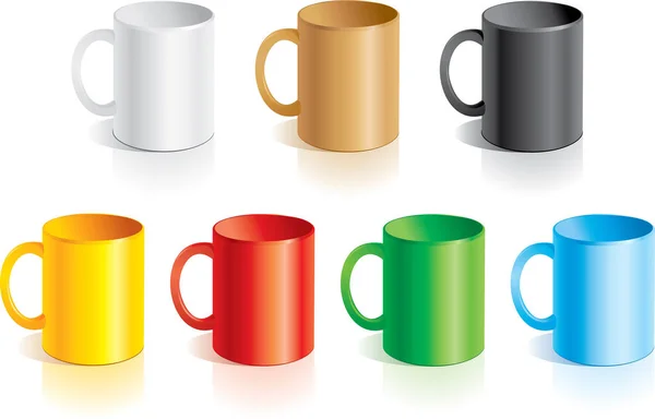 Ensemble Tasses Colorées — Image vectorielle