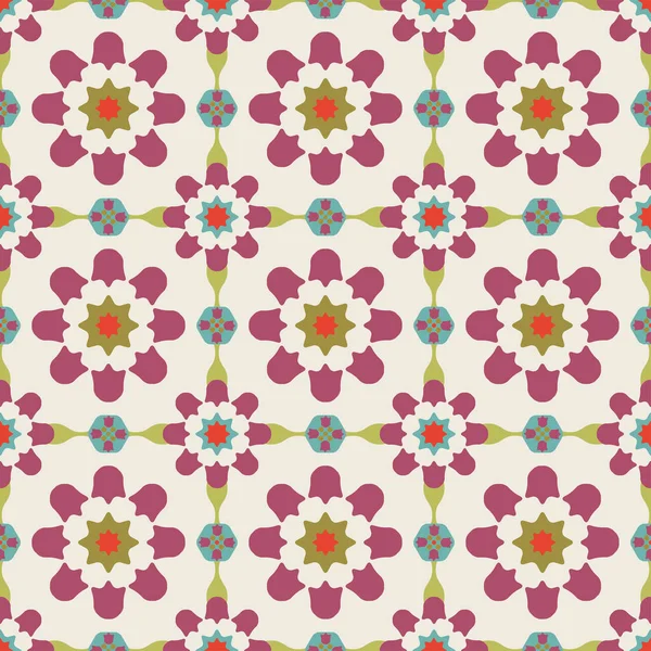 Motif Floral Sans Couture Fond Coloré Avec Des Fleurs Illustration — Image vectorielle