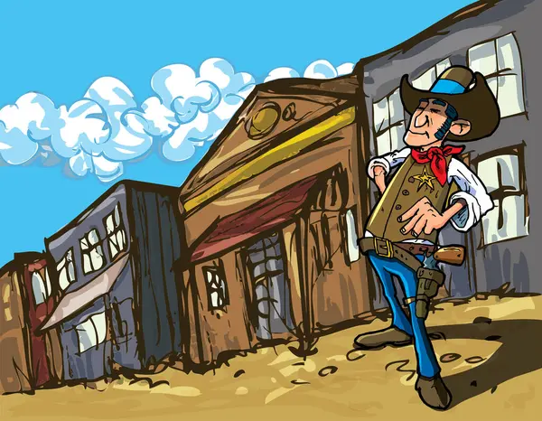 Zeichentrick Cowboy Vektorillustration — Stockvektor
