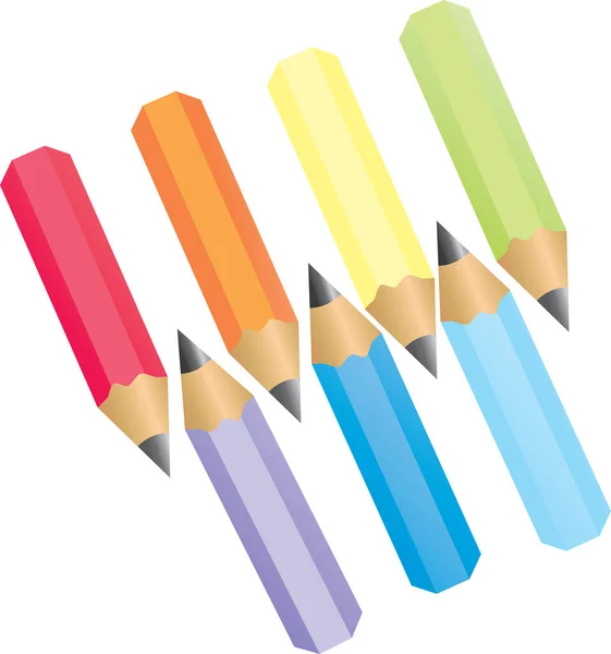 Colorful Pencils Vector Illustration Background — Stock Vector