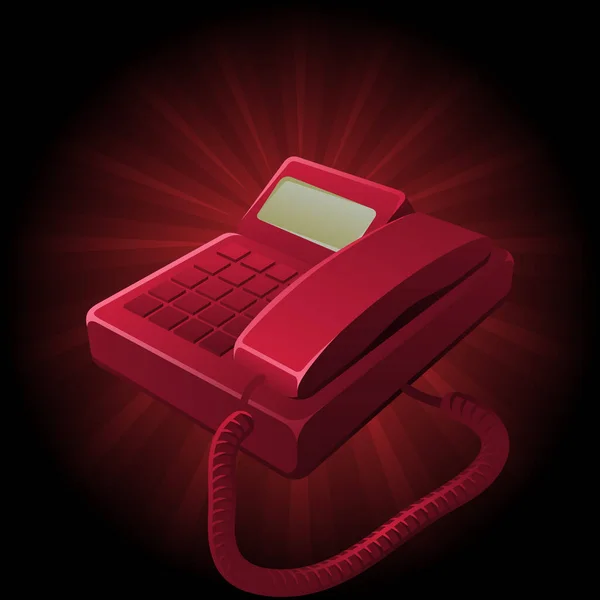 Téléphone Rouge Avec Combiné Rouge — Image vectorielle