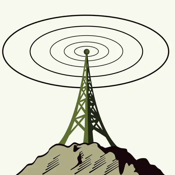 Illustration Vectorielle Antenne Radio — Image vectorielle
