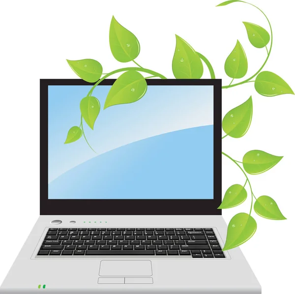 Laptop Roślin Wektor Ilustracji — Wektor stockowy