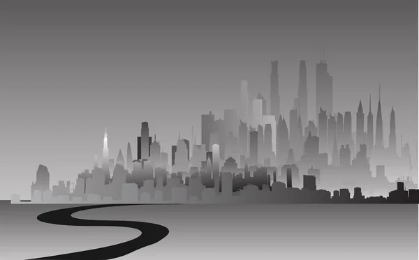 Stadtsilhouette Vektorillustration Hintergrund — Stockvektor
