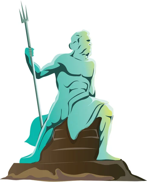 Statue Antique Warrior Vector — Stock Vector