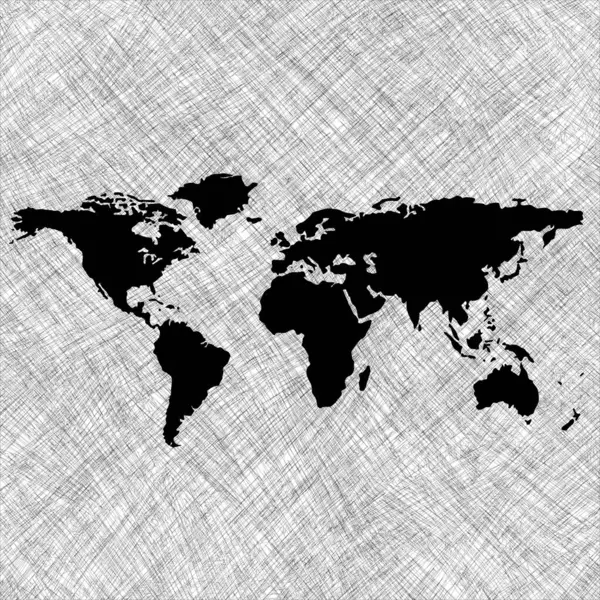 Illustration World Map — Stock Vector