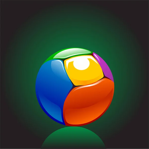 Icône Logo Coloré Isolé Sur Fond Vert Illustration Vectorielle — Image vectorielle