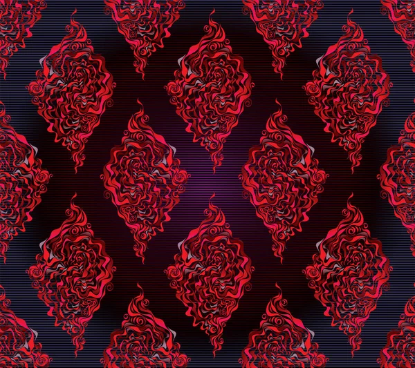 Motif Vectoriel Floral Rouge Sans Couture — Image vectorielle