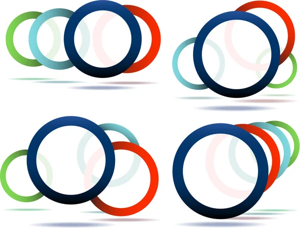 Ensemble Bannières Cercle Coloré Formes Rondes Abstraites Vecteur Illustration Conception — Image vectorielle
