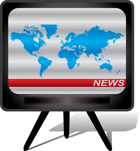 Welt Nachrichtenfernsehkonzept — Stockvektor