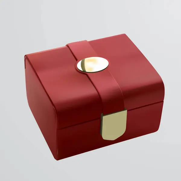 Render Box Gold Ribbon — Stock Vector