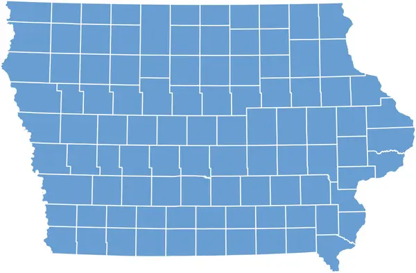 Iowa Megye Iowa Térkép — Stock Vector