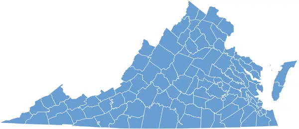 バージニア北部の地図 — ストックベクタ