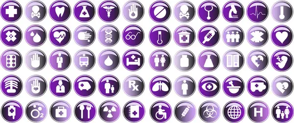 世界のアイコンと異なるボタンのコレクション — ストックベクタ