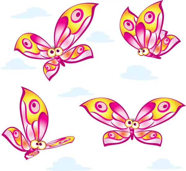 Collection Papillons Vecteurs Jeu Vecteurs — Image vectorielle
