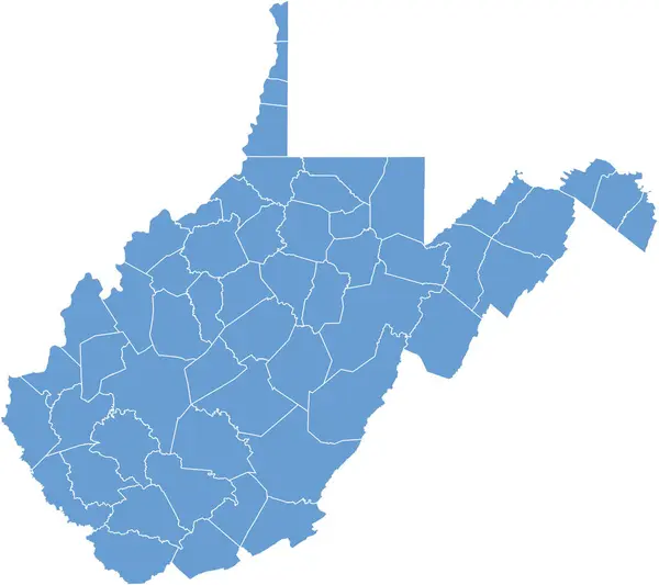 Kaart Van West Virginia — Stockvector