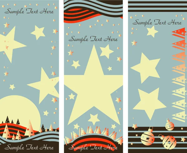 Vector Conjunto Plantillas Banner Horizontales Con Estrellas Rayas — Archivo Imágenes Vectoriales