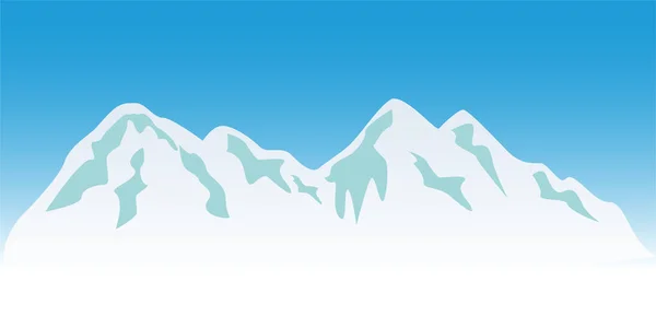 Pic Montagne Vectoriel Sur Fond Bleu — Image vectorielle