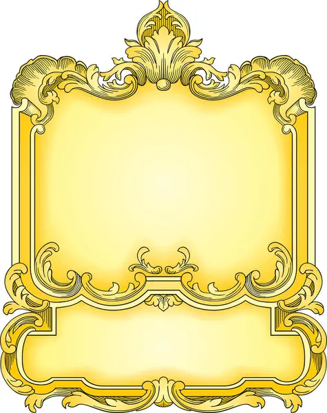 Золотой Стиль Барокко Изолированы Белом Фоне — стоковый вектор