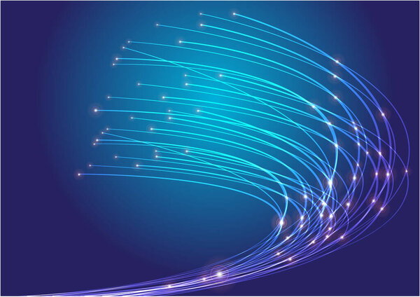 Abstract Background - Optical Fibers on Dark Blue Background