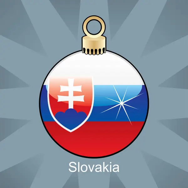 Vlag Slowakije Kerstbal — Stockvector