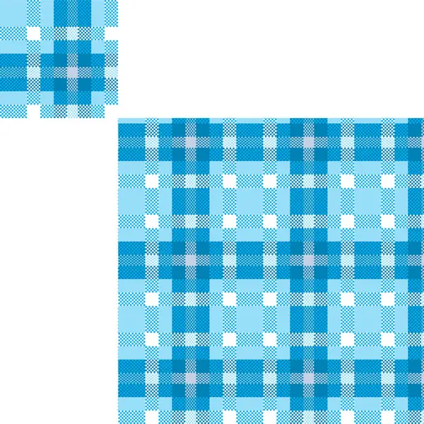 Vzor Kostkovanými Modrými Kostkami Vektorová Ilustrace — Stockový vektor