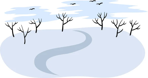 Fundo Inverno Abstrato Com Neve Árvores — Vetor de Stock