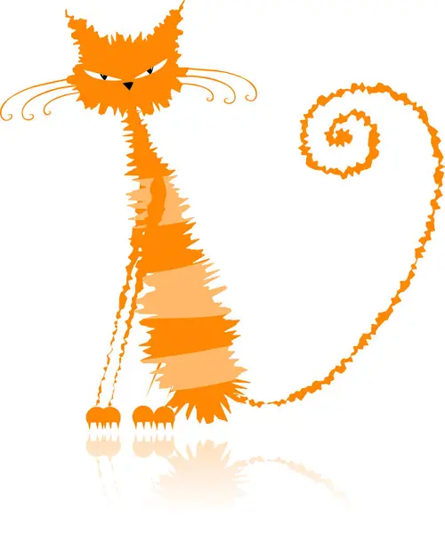 Niedliche Rote Katze Mit Orangefarbener Farbe — Stockvektor