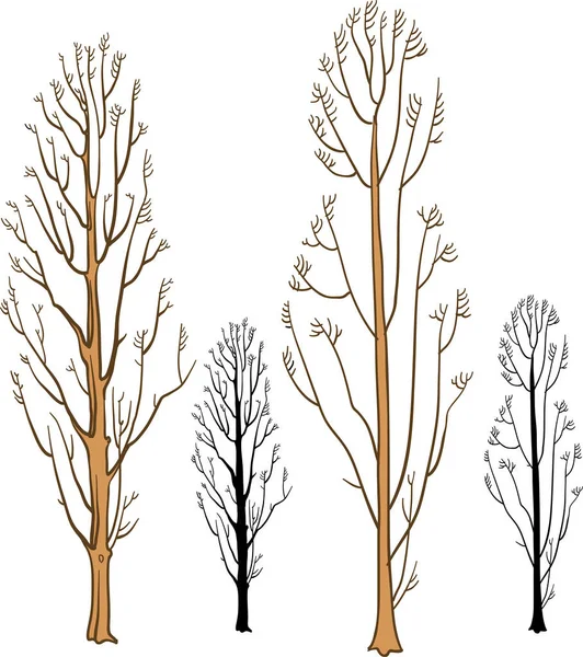 Conjunto Árvores Ilustração Vetorial — Vetor de Stock