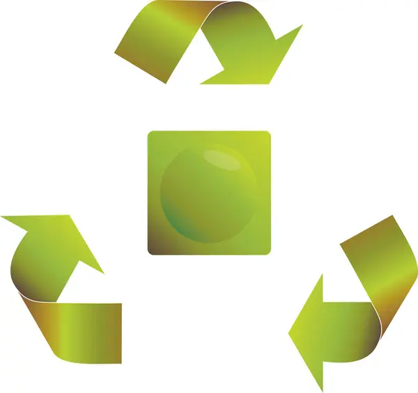 Recycling Arrows Button — Stock Vector