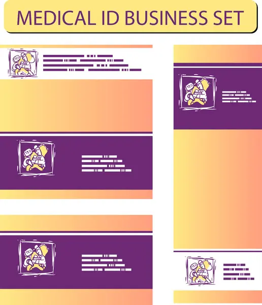 medical business brochure design template. vector illustration with text. modern design and 4 size with presentation icons
