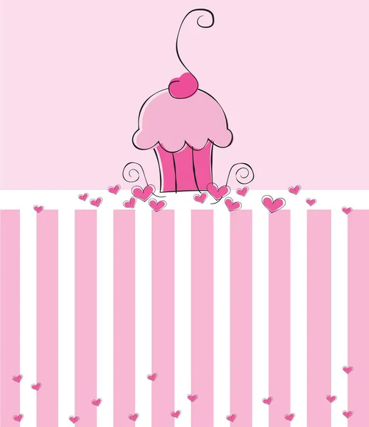 Cupcake Background Vector Illustration — Archivo Imágenes Vectoriales