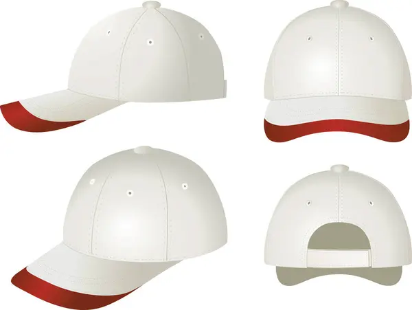 Baseball Caps Isolated White Background — Stock Vector