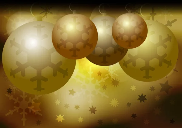 Kerstmis Achtergrond Met Gouden Ballen Gouden Bokeh — Stockvector