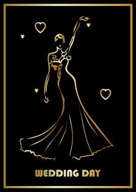 vektör düğün kartı. Zarif düğün günü..