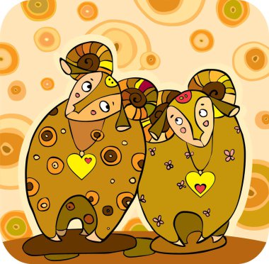 İki komik çizgi film fili.