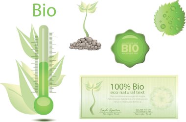 Doğal kozmetik seti, vektör illüstrasyonu