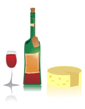 Vektör izole görüntü. Farklı türde bir şarap..