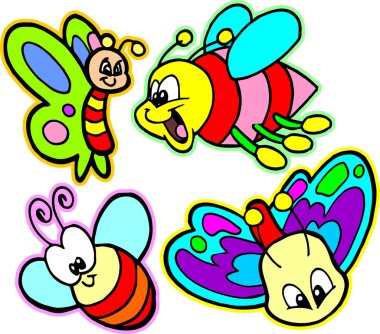 çizgi film sevimli arı ve arı