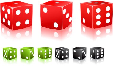 beyaz zemin üzerinde zar çizimi