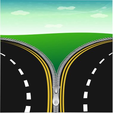 karayolu, vektör, illüstrasyon