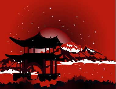 Çin 'in yeni yıl kırmızı feneri.