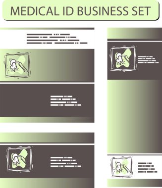 Tıbbi unsurlarla dolu bir iş sunumu. vektör illüstrasyonu